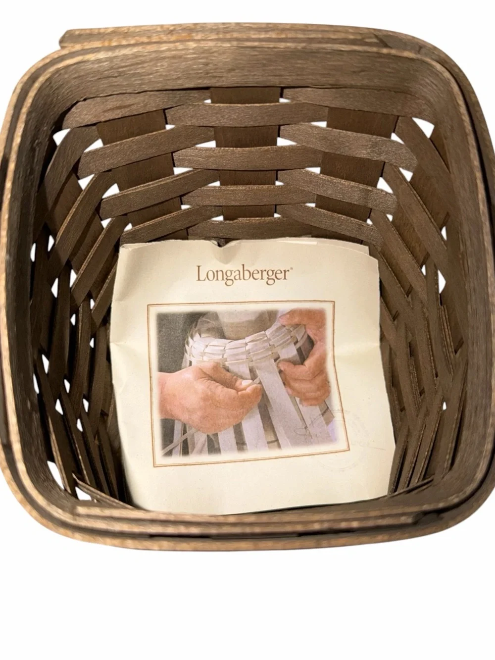 Longaberger Floral Lined Woven Accent Basket
